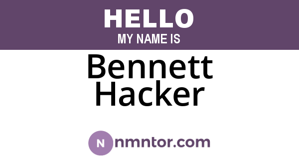 Bennett Hacker