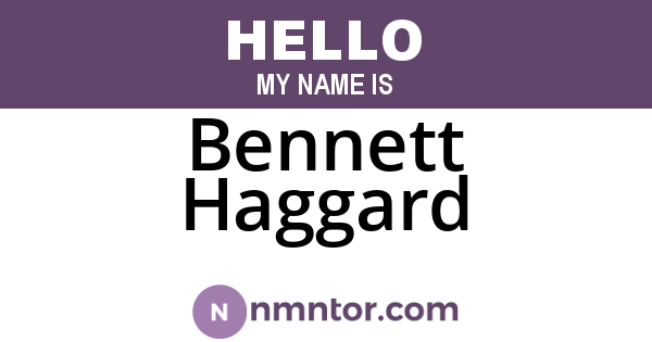 Bennett Haggard