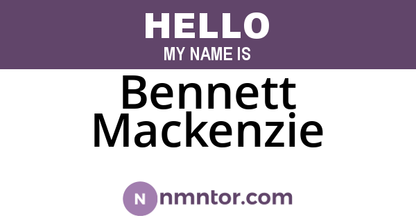 Bennett Mackenzie