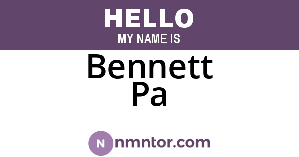 Bennett Pa