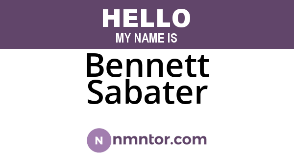Bennett Sabater