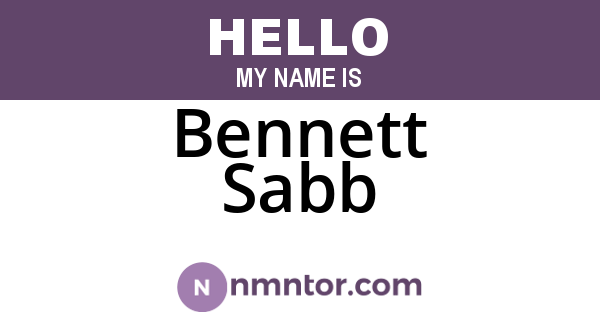 Bennett Sabb