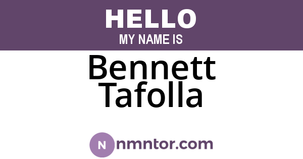 Bennett Tafolla