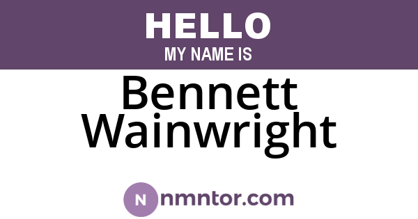 Bennett Wainwright