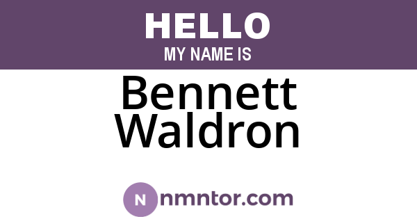 Bennett Waldron