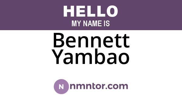 Bennett Yambao