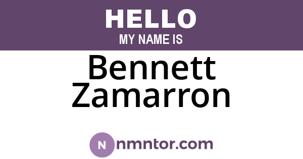 Bennett Zamarron