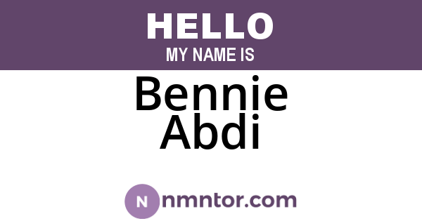 Bennie Abdi