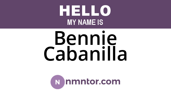 Bennie Cabanilla