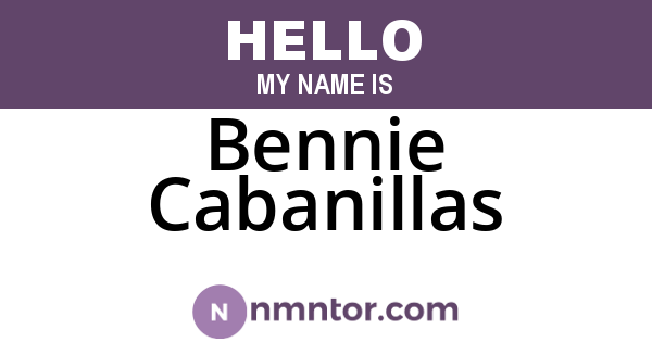 Bennie Cabanillas