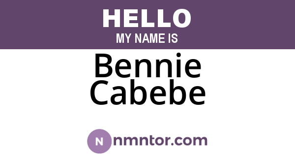 Bennie Cabebe