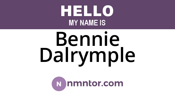 Bennie Dalrymple