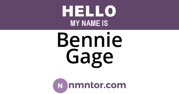 Bennie Gage