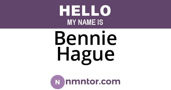 Bennie Hague