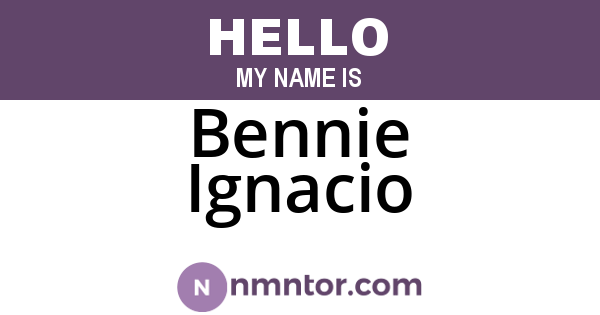 Bennie Ignacio