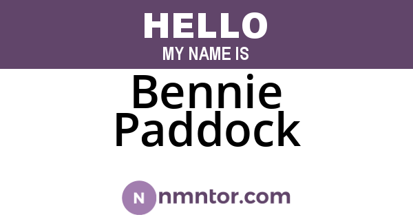 Bennie Paddock