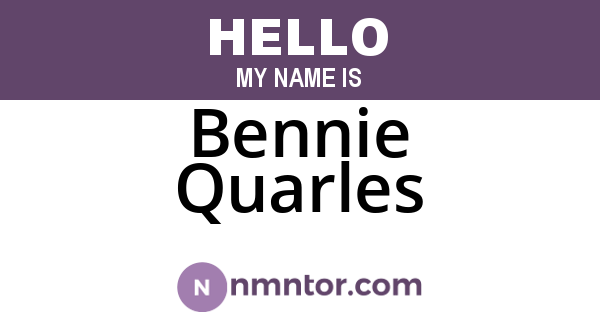 Bennie Quarles