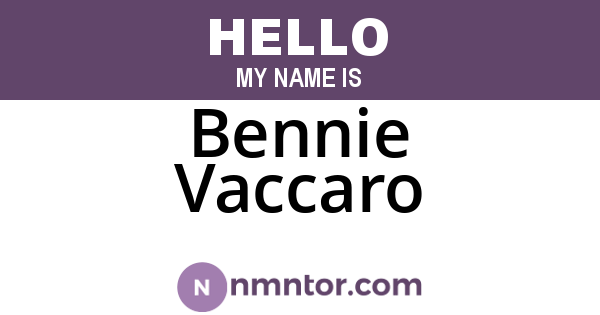 Bennie Vaccaro