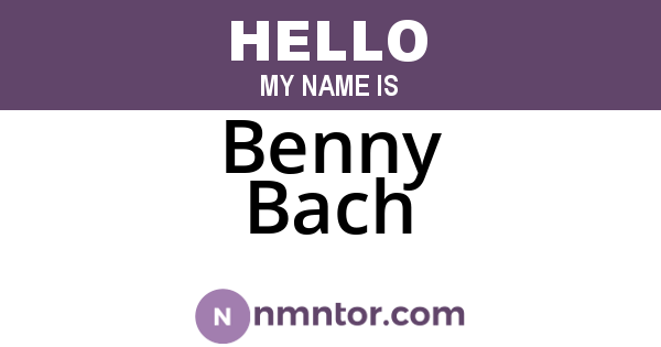 Benny Bach