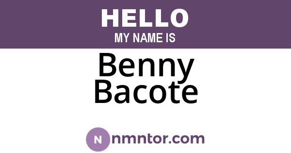 Benny Bacote