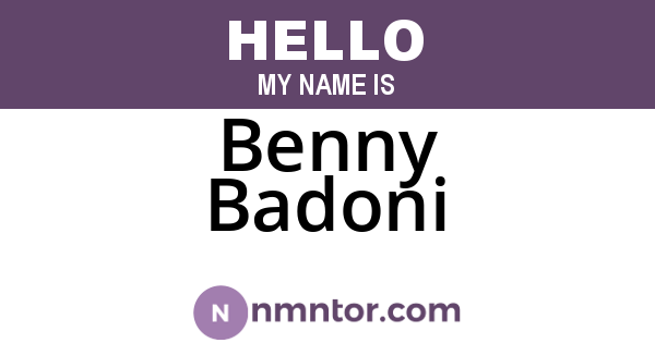 Benny Badoni