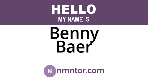 Benny Baer