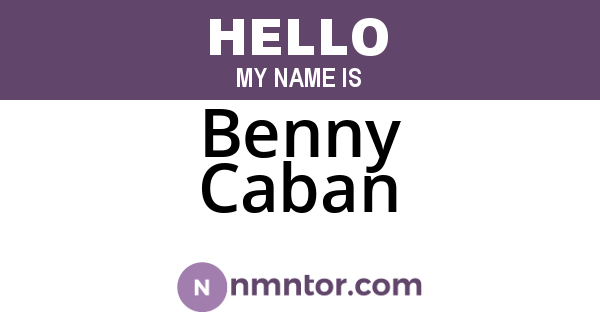 Benny Caban