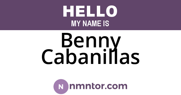 Benny Cabanillas