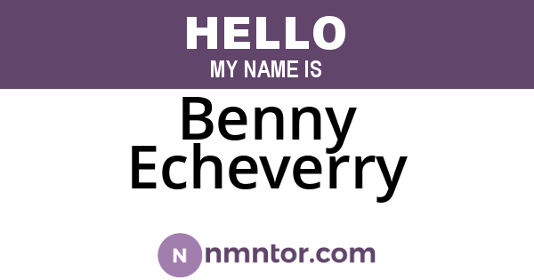 Benny Echeverry
