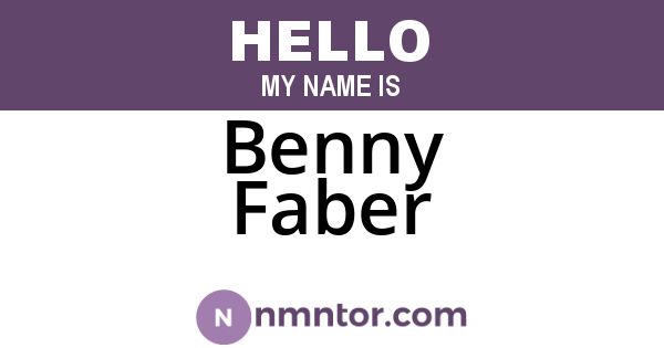 Benny Faber