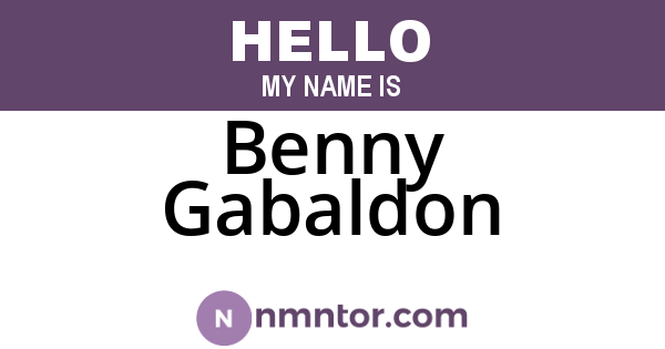 Benny Gabaldon