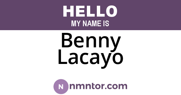 Benny Lacayo