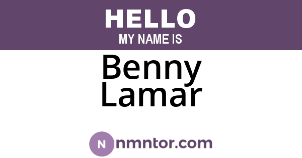 Benny Lamar