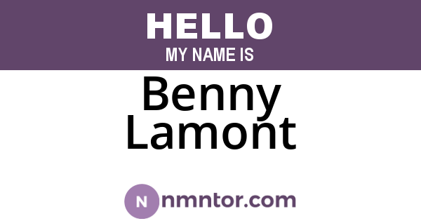 Benny Lamont