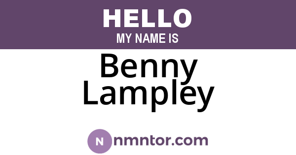 Benny Lampley