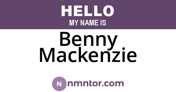 Benny Mackenzie