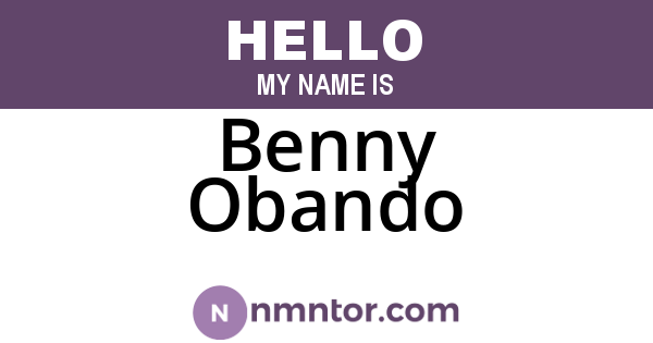 Benny Obando