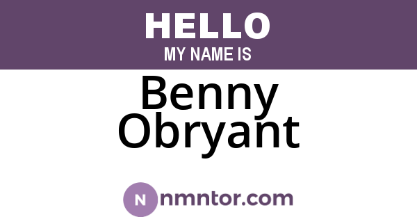Benny Obryant