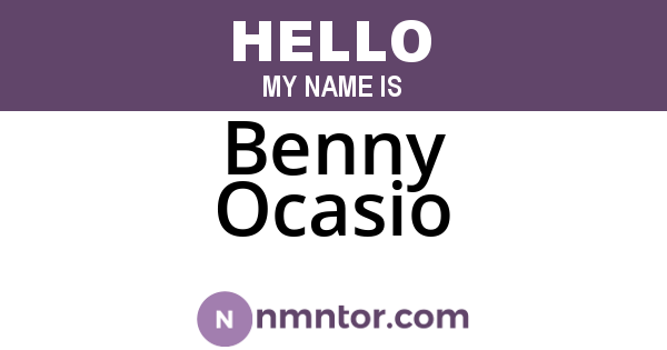 Benny Ocasio