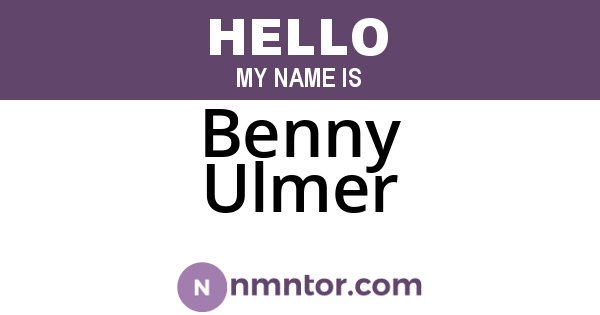 Benny Ulmer