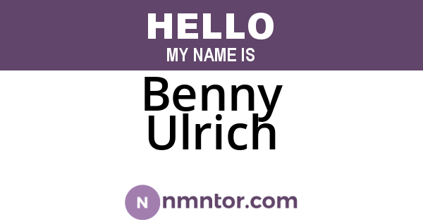 Benny Ulrich
