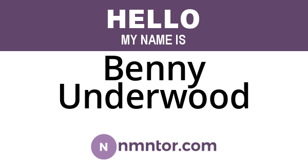 Benny Underwood