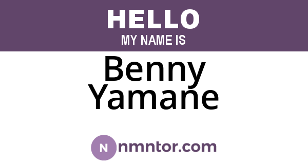 Benny Yamane