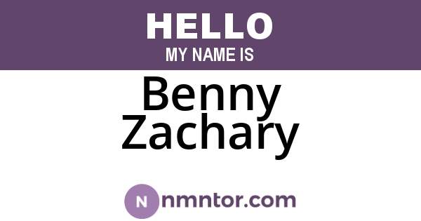 Benny Zachary