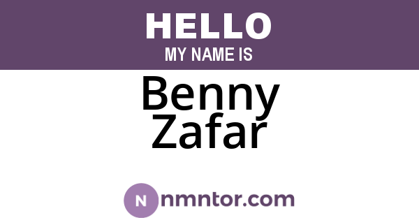 Benny Zafar