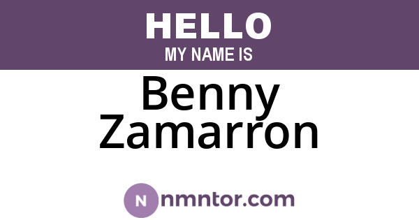 Benny Zamarron
