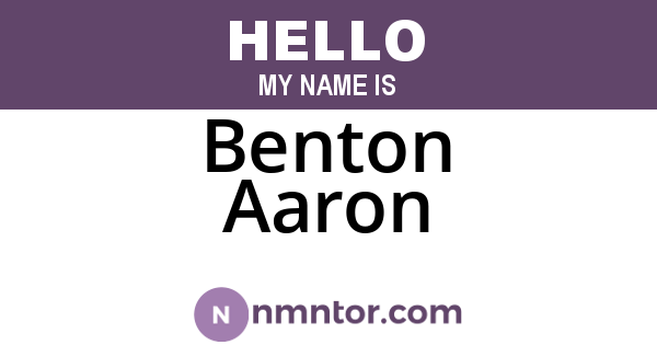 Benton Aaron