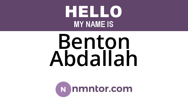 Benton Abdallah