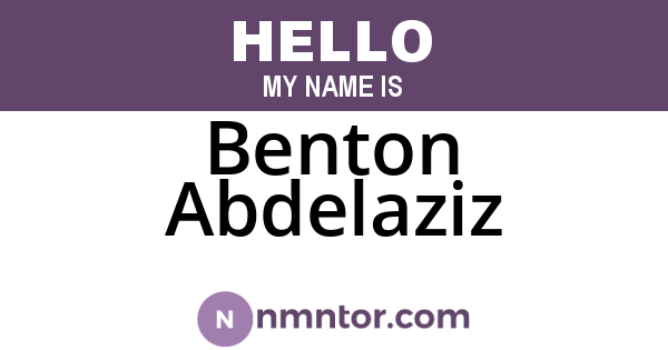 Benton Abdelaziz