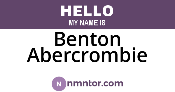 Benton Abercrombie